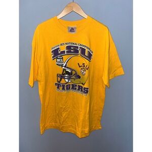 Vintage‎ LSU Tigers Allstate BCS National Championship T-Shirt Gold XL
